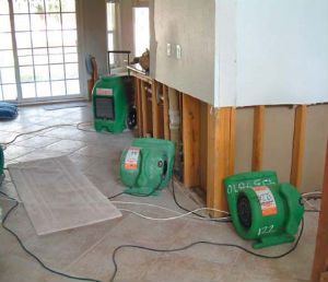 water damage restoration services actual job